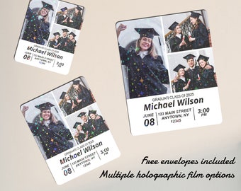 Holographic Graduation Photo Magnet, Party Favor Save the Date