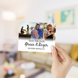 Personalized Photo Save the Date Magnet with QR Code & Calendar