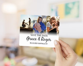 Personalized Photo Save the Date Magnet with QR Code & Calendar