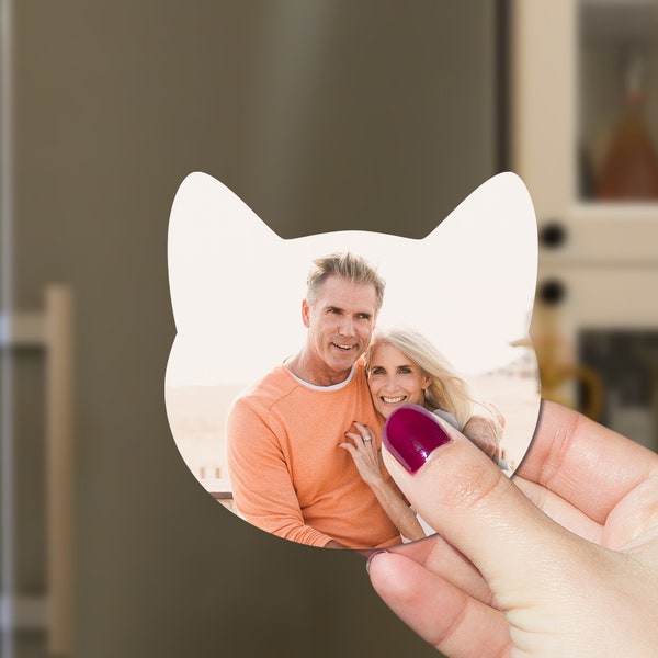 Cute Cat Fridge Magnets Print Your Photos, Funny Animal Magnet, Personalized Photo magnets, Picture magnets, Wedding Favor Gift for Guest