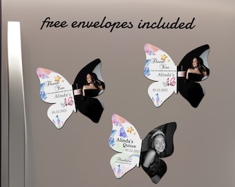 Butterfly Photo Magnets: Quinceañera, Sweet 16 Party Favors