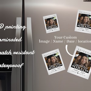 Graduation Photo Fridge Magnets/Graduation Magnet Favors/Graduation Party Favors/Graduation Save the Date Magnets/Custom Graduation Magnets