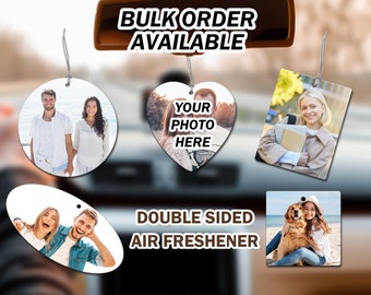 Wedding Scents for Guest Custom Photo Air Freshener-Double Sided Car & Truck Scent Car Fragrance Personalize Car Accessory Gift Gift for him