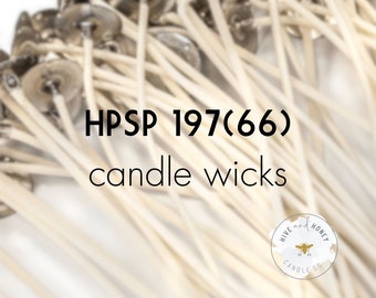 HPSP 197 (66) | 6" Pretabbed Wick | HPSP Candle Wicks | 6 Inches | Natural Prewaxed Wicks | Pack of 12 or 100 | Best Wicks For Coconut Wax