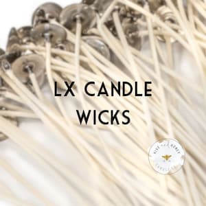 LX Candle Wicks | 6&quot; Pretabbed, Prewaxed | Bulk 12 Pack or 100 Pack | Lx 8, Lx 10, Lx 12, Lx 14, Lx 16, Lx 18, Lx 20, Lx 22, Lx 26, Lx 28