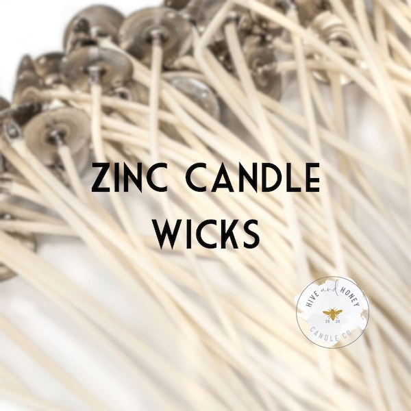 Zinc Core Candle Wicks | 6" Pretabbed, Prewaxed | Bulk 12 Pack or 100 Pack | 28-24, 34-40, 36-24-14, 44-20-18, 44-24-18, 44-28-18, 44-32-18