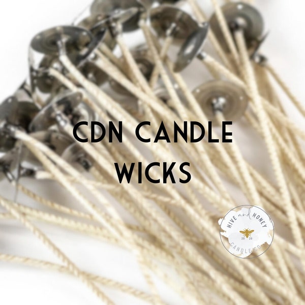 CDN Candle Wicks | Stabilio KST| 6" Long, Pretabbed, Prewaxed | Bulk 12 Pack or 100 Pack | CDN 2, 3, 4, 5, 6, 7, 8, 10, 12, 14, 16