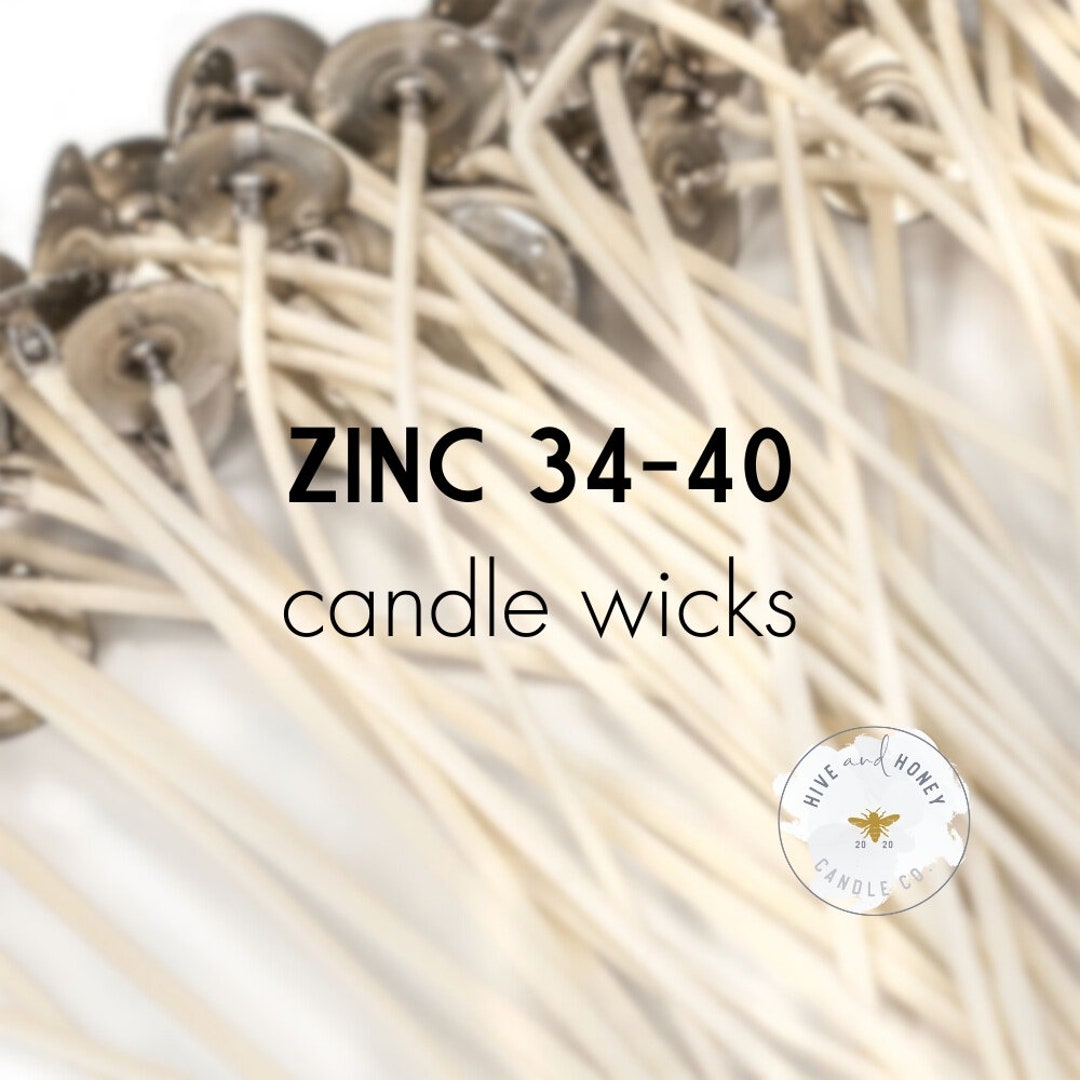 Zinc 3440 6 Pretabbed Wick Zinc Candle Wicks Prewaxed Pretabbed Pack