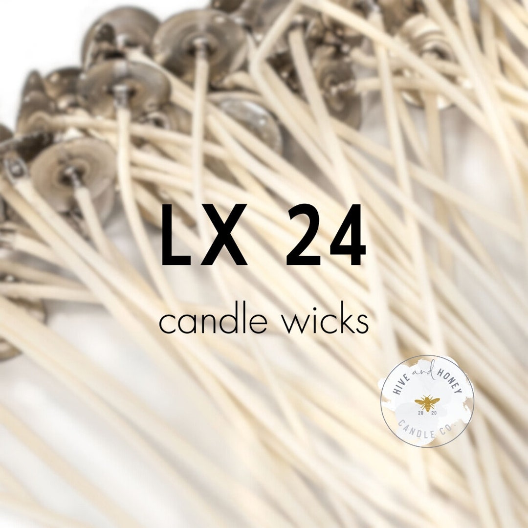 LX 24 6 Pretabbed Wick LX Candle Wicks Prewaxed, Pretabbed Pack of 12 or 100 Low Soot Clean