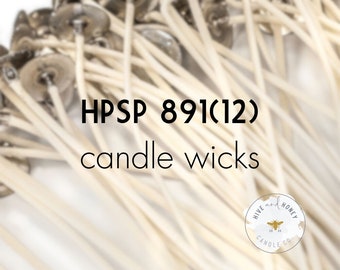 HPSP 891 (12) | 6" Pretabbed Wick | HPSP Candle Wicks | 6 Inches | Natural Prewaxed Wicks | Pack of 12 or 100 | Best Wicks For Coconut Wax