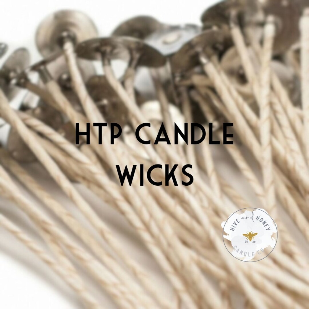 HTP-126 Cotton Core Wicks (500 Pcs) - 8 Long - Natural Candle Wicks for  Making Soy Wax, Coconut Blends, ParaSoy Wax Container Candles