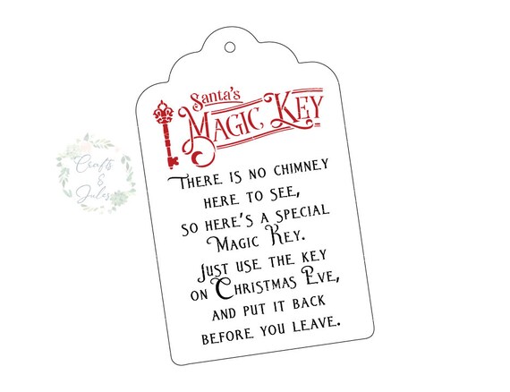 Santa's Magic Key for Santa Note Tag PNG/SVG Only Ready - Etsy