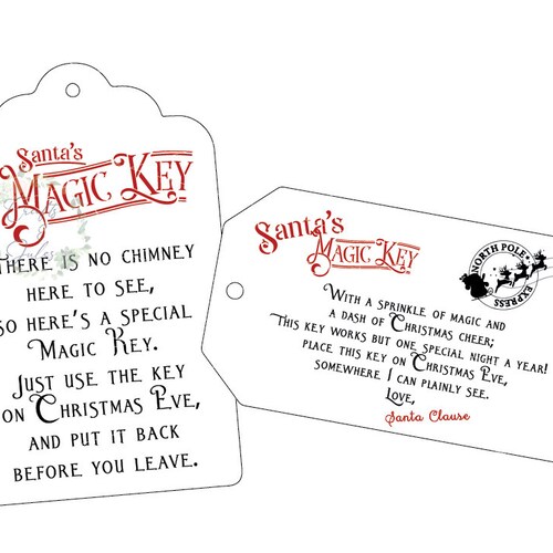 Santa's Magic Key for Santa Note Tag BUNDLE PNG/SVG Only - Etsy