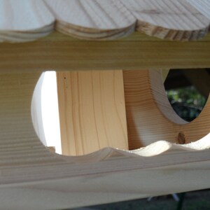 Weather resistant Impregnated aviary Larch wood feeder with feed silo for hanging and placing image 7