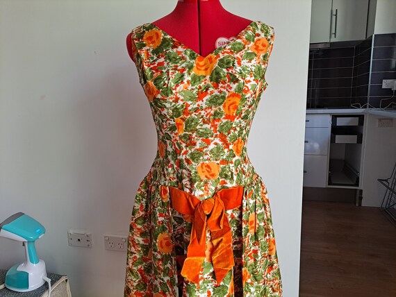 1950s Drop Waist Prom Dress