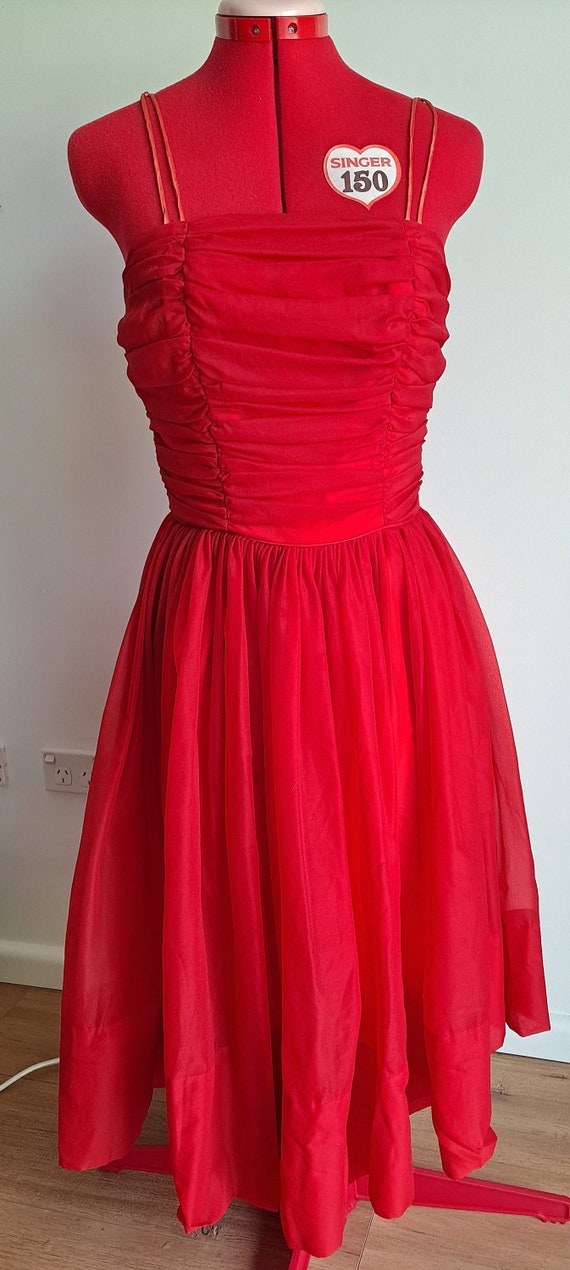 Vintage 1950s Red Prom Dress