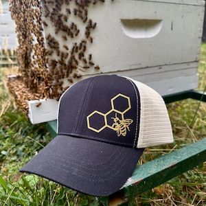 Honey Bee Cell Hat, Gift for her, Gift for Him, Beekeeper Gift, Nature Lover