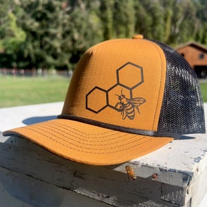 Honey Bee Cell Hat, Gift for her, Gift for Him, Beekeeper Gift, Nature Lover