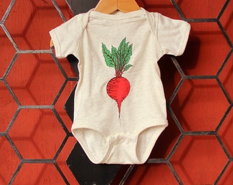 Camiseta o mono para niños pequeños con diseño de remolacha