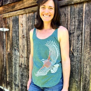 Hawk Design Printed On Sleeveless V-Neck, Crop Top, And Tank Top