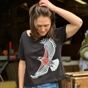 Hawk Design Black Crop Top