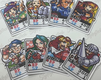 Street Fighter 2 | Card Fighters - set 9 | vinyl stickers | Laptop stickers | Game stickers