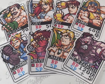 Street Fighter 2 | Card Fighters - set 6 | vinyl stickers | Laptop stickers | Game stickers