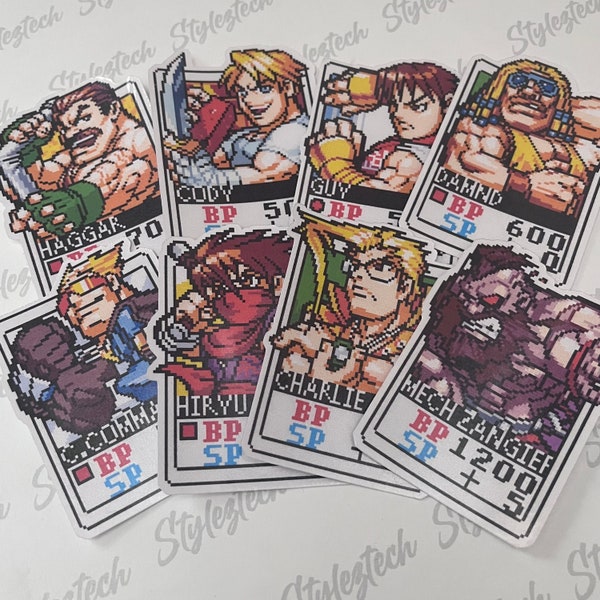 Street Fighter 2 | Card Fighters - set 6 | vinyl stickers | Laptop stickers | Game stickers