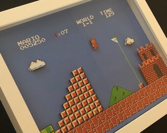 Mario Bros ShadowBox Art