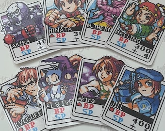 Street Fighter 2 | Card Fighters - set 8 | vinyl stickers | Laptop stickers | Game stickers