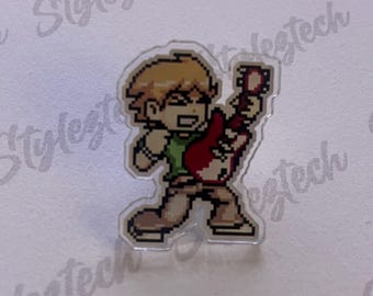Scott Pilgrim | Acrylic Pin | Backpack Pin | Scott playing the guitar Pin - Scott Pilgrim Vs. the world | Scott Pilgrim stickers