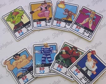 Street Fighter Alpha set -1 | Street Fighter 2 | Card Fighters | vinyl stickers | Laptop stickers | Game stickers