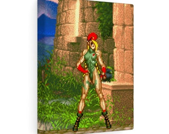 Cammy Street Fighter 2 Canvas Wrap Wall Art Game Room 