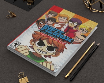 Scott Pilgrim Inspired Hardcover Journal - Fun Gift for Gamers, Note-taking, Diary, Sketchbook, Comic Book Lovers