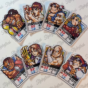 Street Fighter 2 | Card Fighters - set 2 | vinyl stickers | Laptop stickers | Game stickers