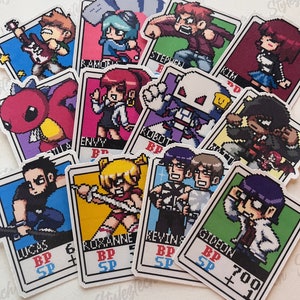 Scott Pilgrim VS. The World | Card Fighters - set 1dz | vinyl stickers | Laptop stickers | Game stickers | card game