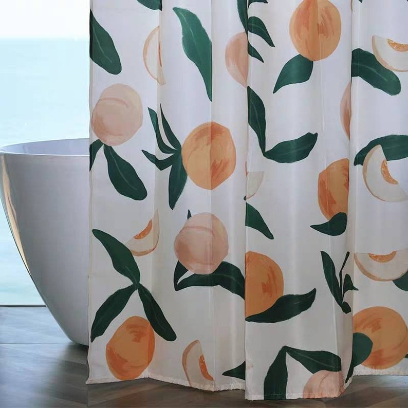 Peachy Shower Curtain Peach Etsy