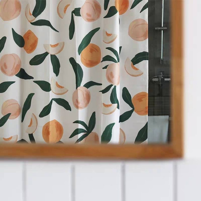 Peachy Shower Curtain Peach Etsy
