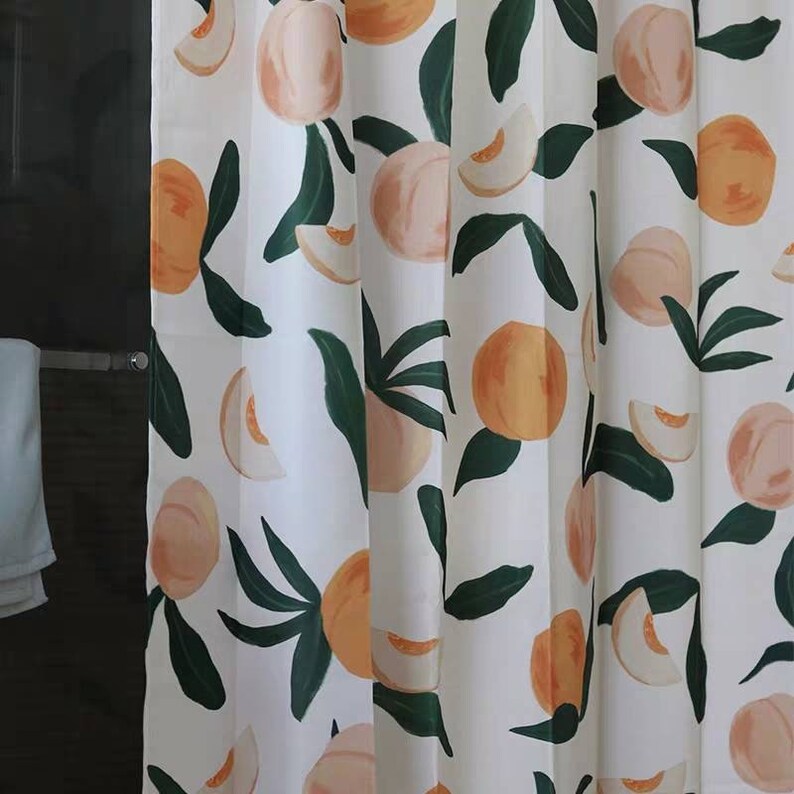 Peachy Shower Curtain Peach Etsy