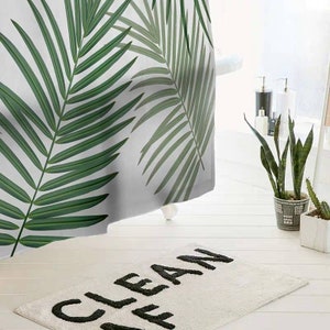 Big ferns shower curtain clean shower curtain