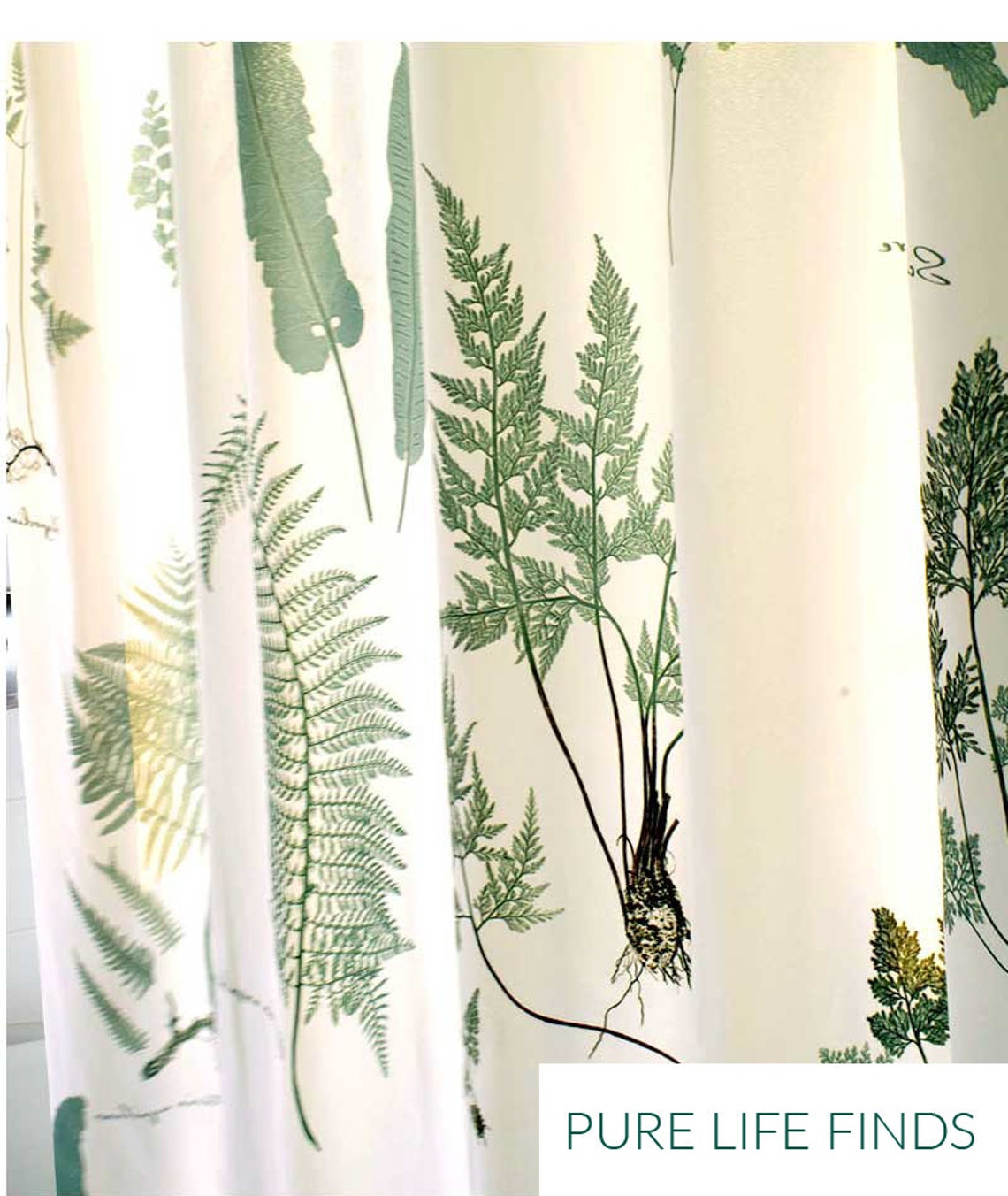 Special Ferns Shower Curtain, Nature Shower Curtain, Leaves Shower Curtain, Retro Shower Curtain