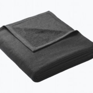 a black blanket folded on top of each other