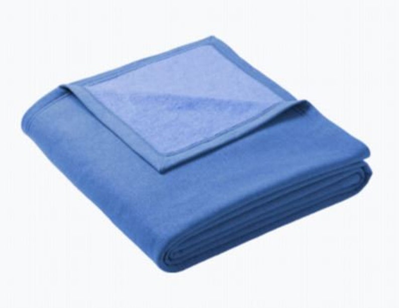 a blue blanket folded on top of each other