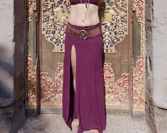 Single Slit Skirt Single Split Skirt Goddess  Bamboo Skirt Long Belly Dance Skirt Bellydance Tribal Fusion Skirt Dancing Dakini Designs