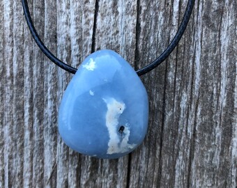 Angelite Necklace for Awareness and Connection to Angel Realm