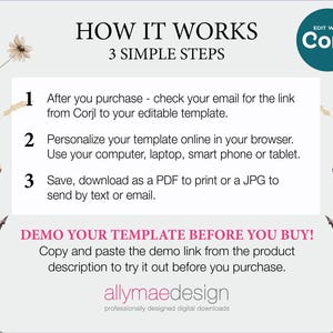 a sign that says how it works 3 simple steps