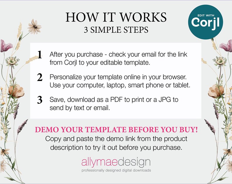 a sign that says how it works 3 simple steps