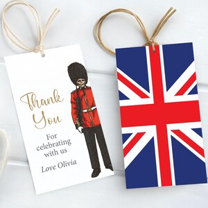 London Icon Favor Tags: British Party Printable (Editable Corjl Template)