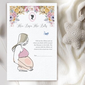 10 Kinds 5.5 x 8.5 Baby Shower Games, Pastel Flowers, Half Letter, Answers, Bridgerton Style Cameo, CORJL EDITABLE DIGITAL Template