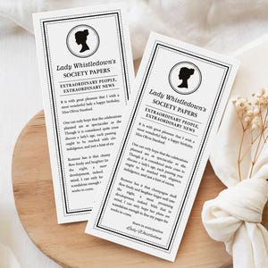 Whistledown Inspired Birthday Society Page, Regency Cameo, 4x9 Corjl Editable Template